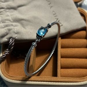 David Yurman Petite Wheaton Bracelet with Hampton Blue Topaz and Diamonds